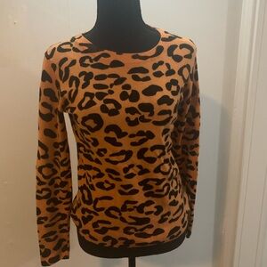 Hannah Rose Tan and Black Animal Print Top.